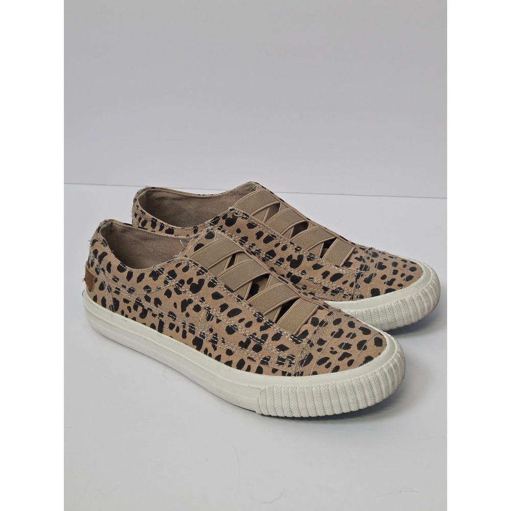 Blowfish Malibu Shoes Womens Size 6 Canvas Slip On Casual Sneakers Animal Print